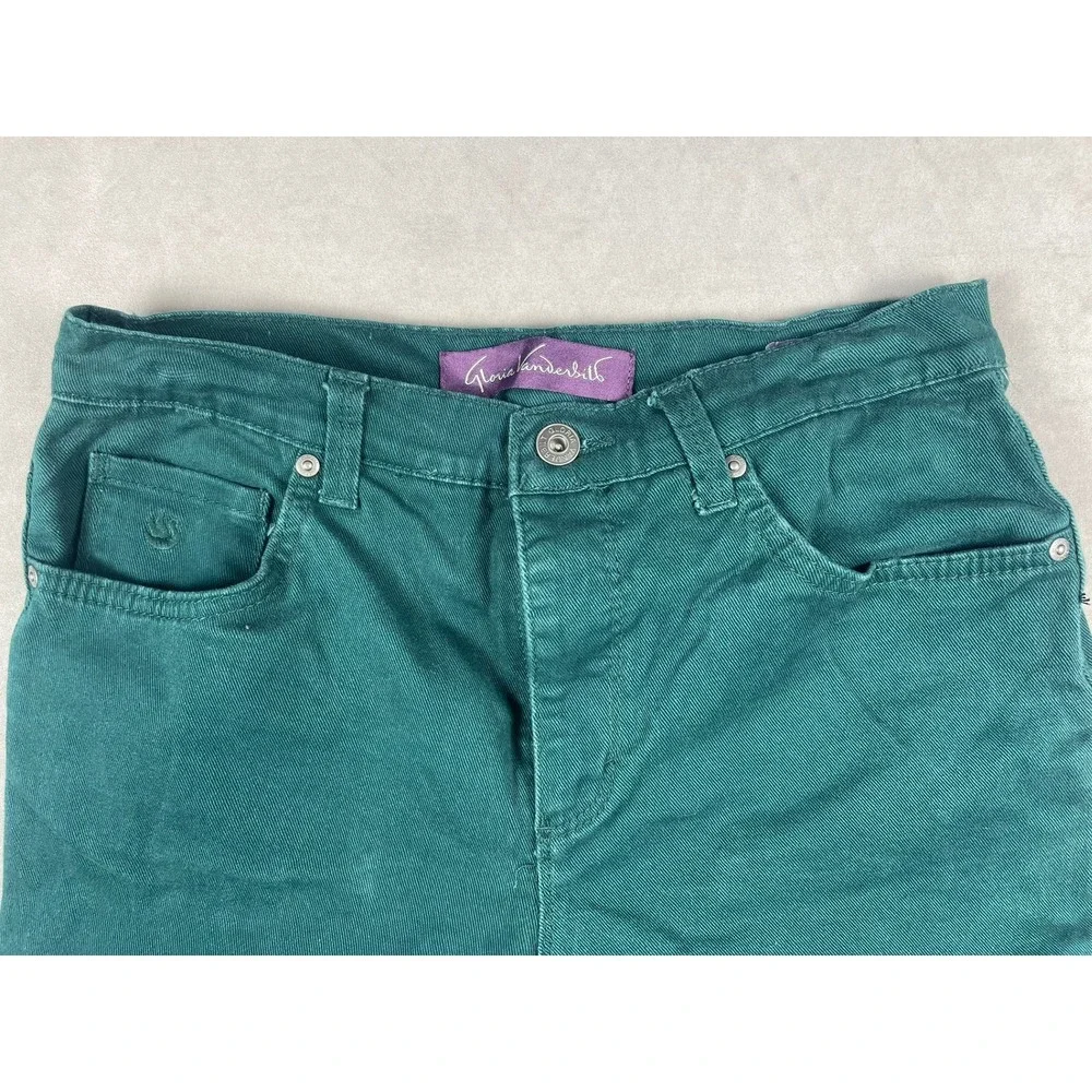 Gloria Vanderbilt Amanda High Rise Tapered Leg Jeans Teal Green Size 6 Womens